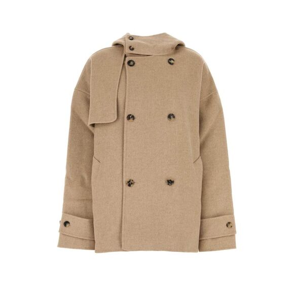 Jw Anderson Women Beige Wool Coat